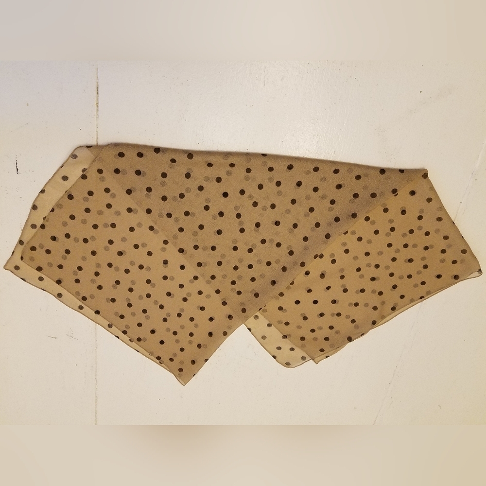 H&M Women's  Brown Tan Polka Dot  Scarf  Made in Italy - Picture 6 of 6